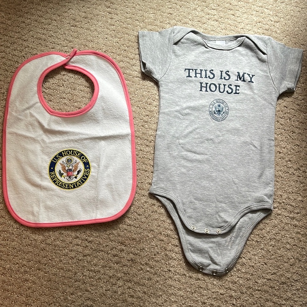 Two items: House of Reps bib and Onesie